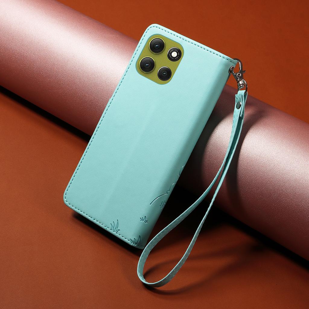 For Motorola Moto G86 Power 5G/Motorola Moto G86 5G Case RFID Blocking Imprinted Dog Pattern PU Leather Phone Cover with Wrist Strap