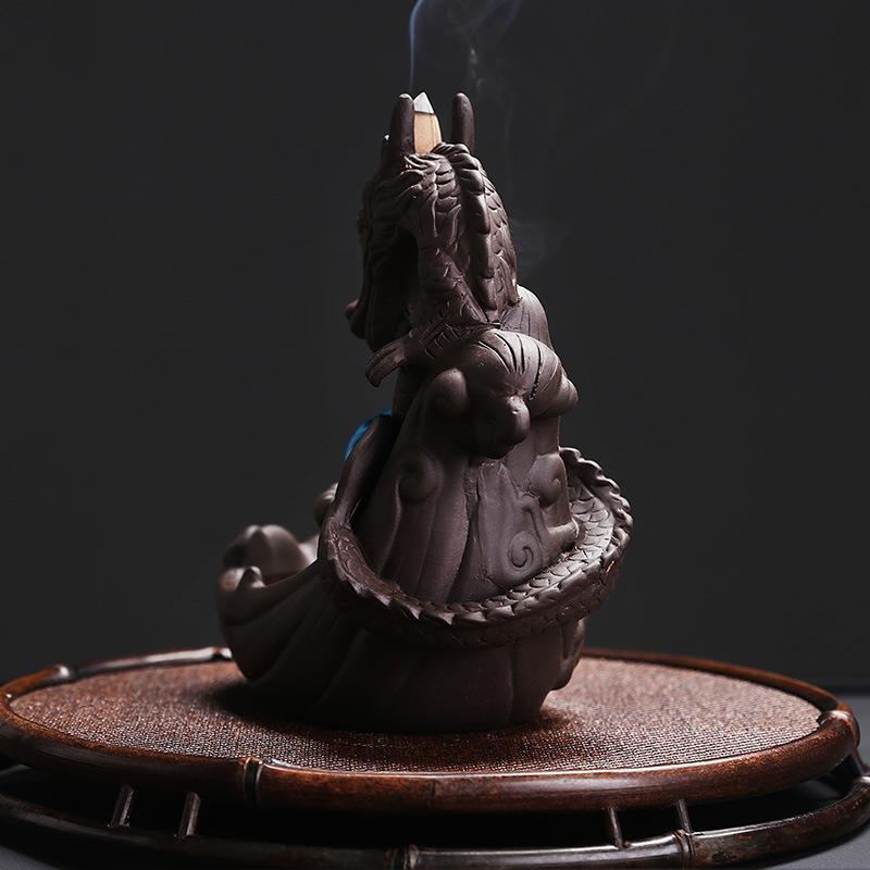 1pc Ceramic Waterfall Vintage Dragon Backflow Incense Burner Home DecorCreative Home Aromatherapy Gift (Without Incense)