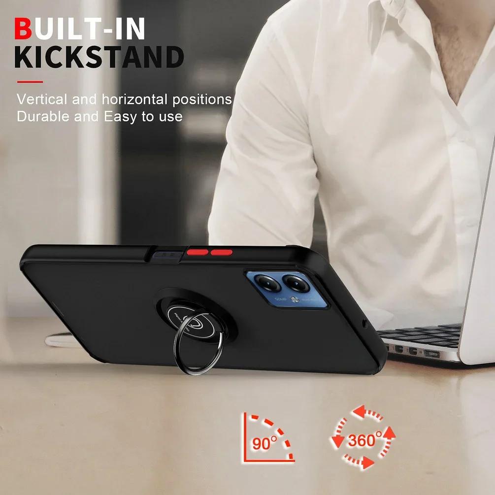 Armor Case For Motorola Moto G35 G55 G85 5G E14 G04S G04 G24 G84 G54 G53 Cover Ring Magnetic Holder Stand Coque Funda Shell Capa