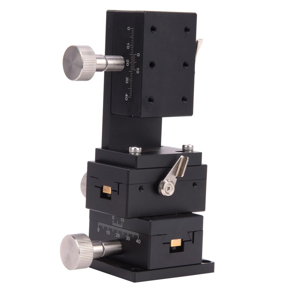 Manual Trimming Platform Adjustable Gear Guide High Accuracy Lifting Stage 40x60mm