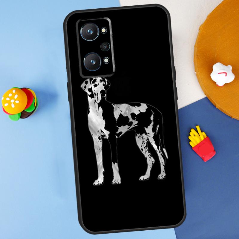Great Dane Dog Watercolor For Realme 14 13 12 10 11 Pro Plus GT 6 6T 5 GT7 Pro C55 C51 C21Y C25S C67 C75 C53 C61 Case