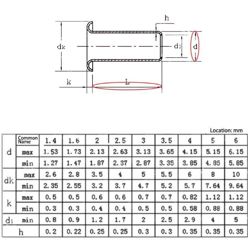 

1000PCS Tubular Rivets M0.9 M1.3 M1.5 M1.7 Mix Circuit Board PCB Nails Copper Hollow Rivet Nuts Kit China Mainland