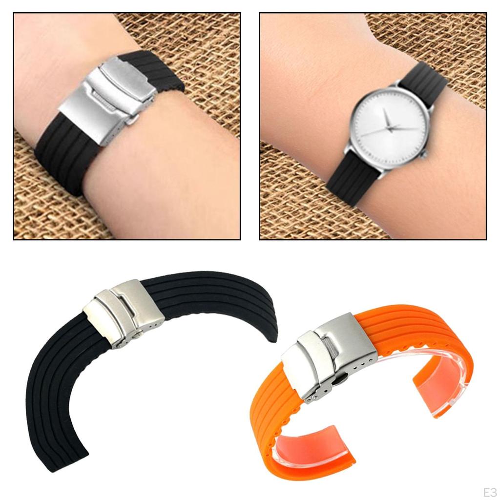 Silicone Watch Band Fitness Durable Quick Release Replacement Sport Men
