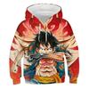 3d Printed Pirate King One Piece Hoodie Lufei Children's Cartoon Hoodie Pullover Long Sleeve Children's Cartoon Street Cool tops