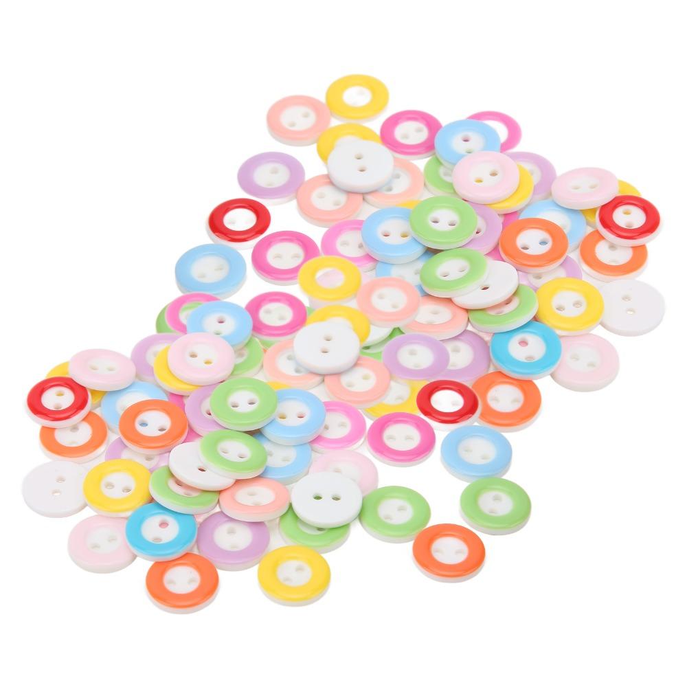 200pcs Easy-Fix Design Sewing Buttons 2 Holes Plastic Buttons Craft Buttons For Sewing Craft