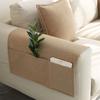 Cotton Linen Fabric Storage Armrest Pad Anti Slip Dustproof Simple Storage Pocket Four Season Universal Sofa Armrest Cover Cloth