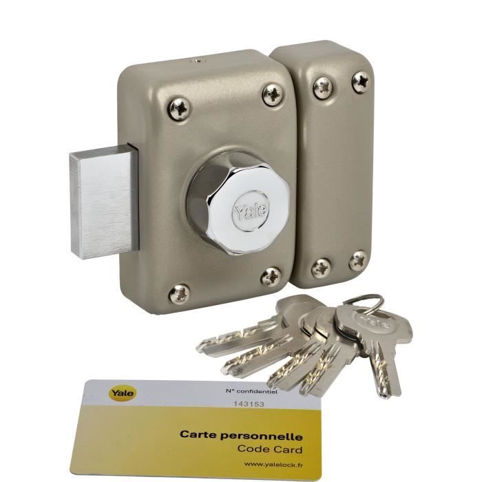 YALE YV26BT-40 Schloss - 6 Stifte - 23mm - 5 Wendeschlüssel - beige