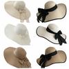 Wide Brim Straw Sun Hat Oversize Sun Protection Hat Foldable Weave Sun Cap  Summer