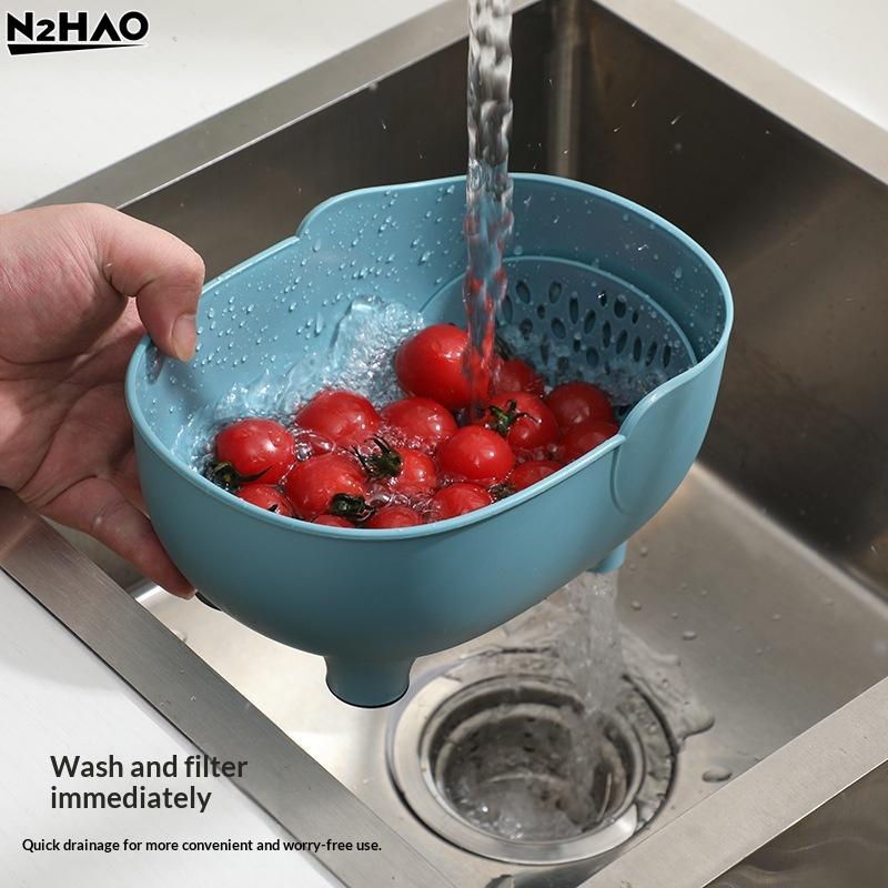 1PC Kitchen Sink Filter Drainage Filter Basket Dry Wet Separation Garbage Filter Elephant Shaped Hanging Vegetable WashingBasket