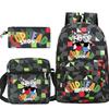 Cartoon Teacup Head Cuphead Student School Bag Backpack Three-piece Set Children's Shoulder Bag Pencil Bag