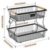 Fruit Organizer Basket Stackable Vegetable Storage Rack with 2 Banana Hangers Space Saving Bread Snacks Organizer