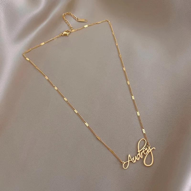 Fashion Letter Necklace Personalized Stainless Steel Metal Simple Style Women's Jewelry Couple Birthday Gift