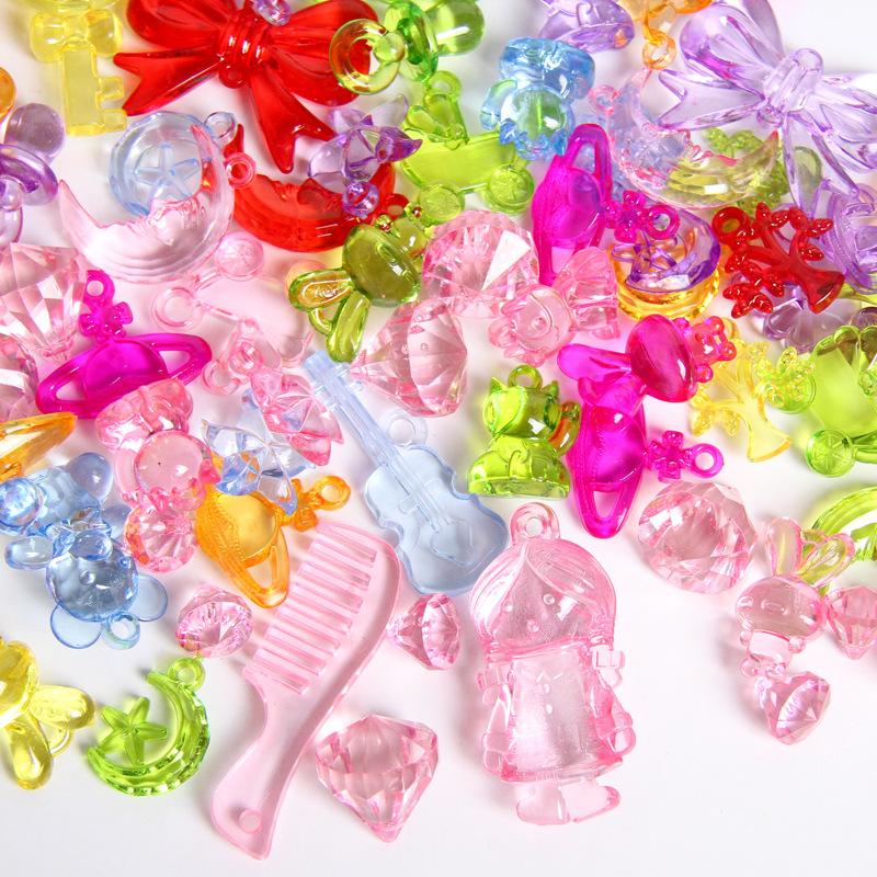 

Детская имитация кристалла, драгоценный камень, игрушка, бриллиант, акрил, креативные бусины для DIY с хрустальной нитью для детей, девочек, подарок