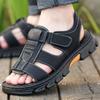 Summer Black Leather Sandals For Men Comfortable Platform Sandals Man Outdoor Beach Shoes Men's Sports Sandals sandalias hombre