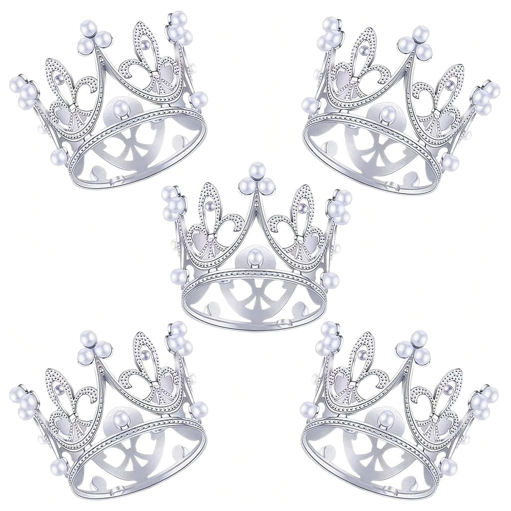 5pcs Golden Silvery Birthday Mini Crown Cake Topper Used for Gatherings Parties Birthdays Cake Decorations cake decorating tools