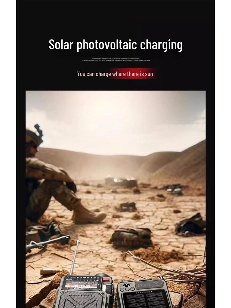 Emergency Solar Hand-Crank Radio and Flashlight for Disaster Preparedness