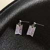 Mode Paarse Oorbellen met Kristal-kleurige Zirkonia Legering Hanger Cadeau voor POP muziek liefhebbers