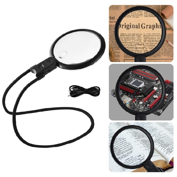 LED Illuminates Magnifier with Wide Lens Hands Frees Magnifier Stand Easy To Carry for Reading & Precisions Handicrafts