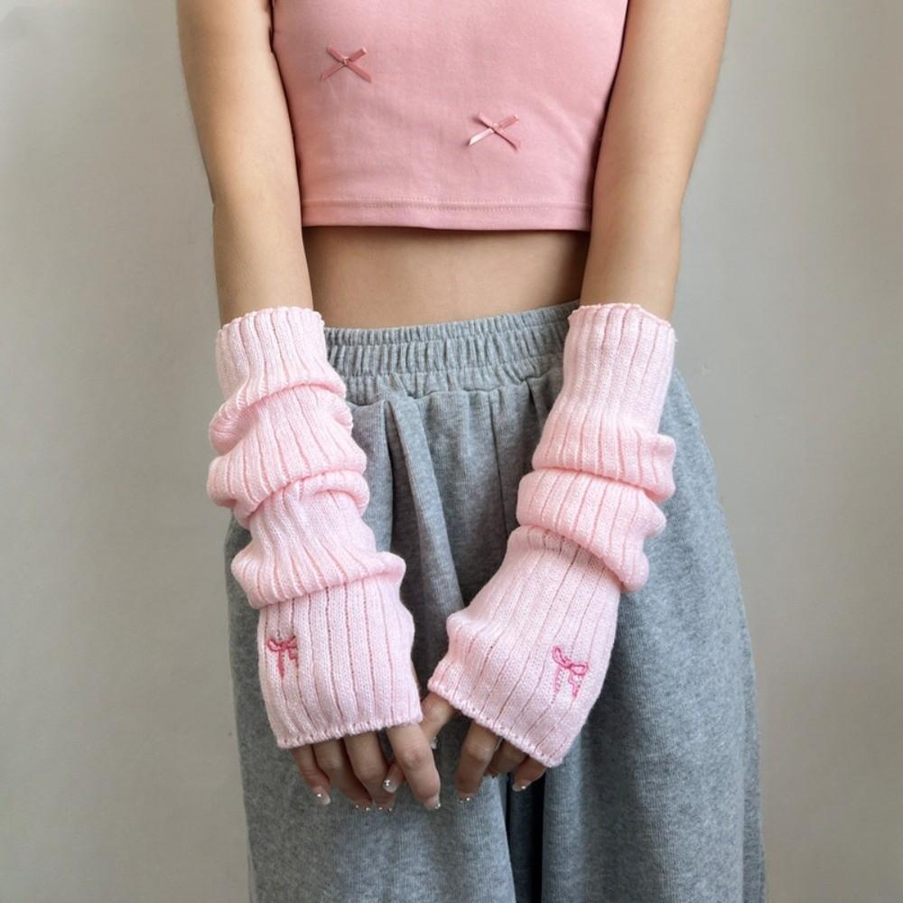 Knitted Warm Arm Sleeve Long Fingerless Gloves Fashion Arm Warmer Gloves  Autumn Winter
