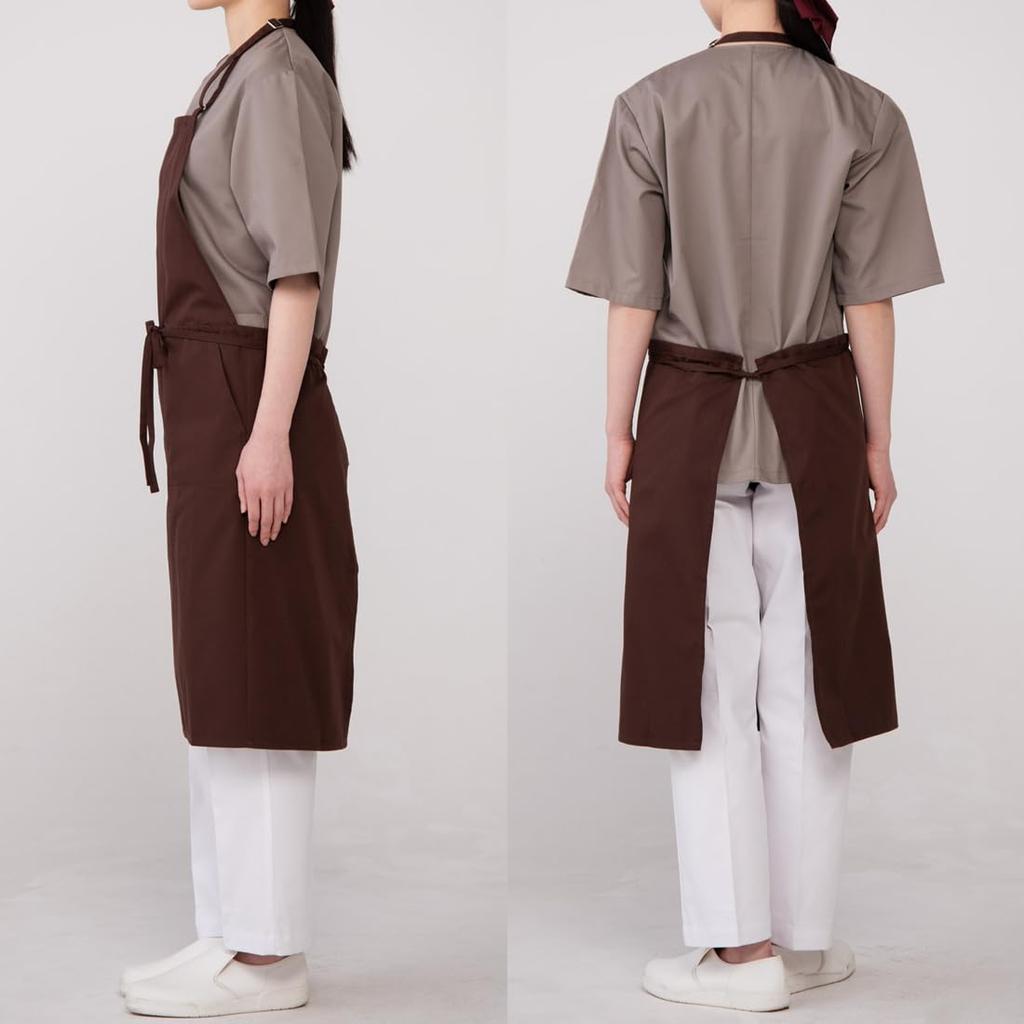 Seven Uniform ET3408-9 Black One-Size Chest Apron, Antibacterial, Odor-Resistant, Water-Repellent, and Oil-Repellent