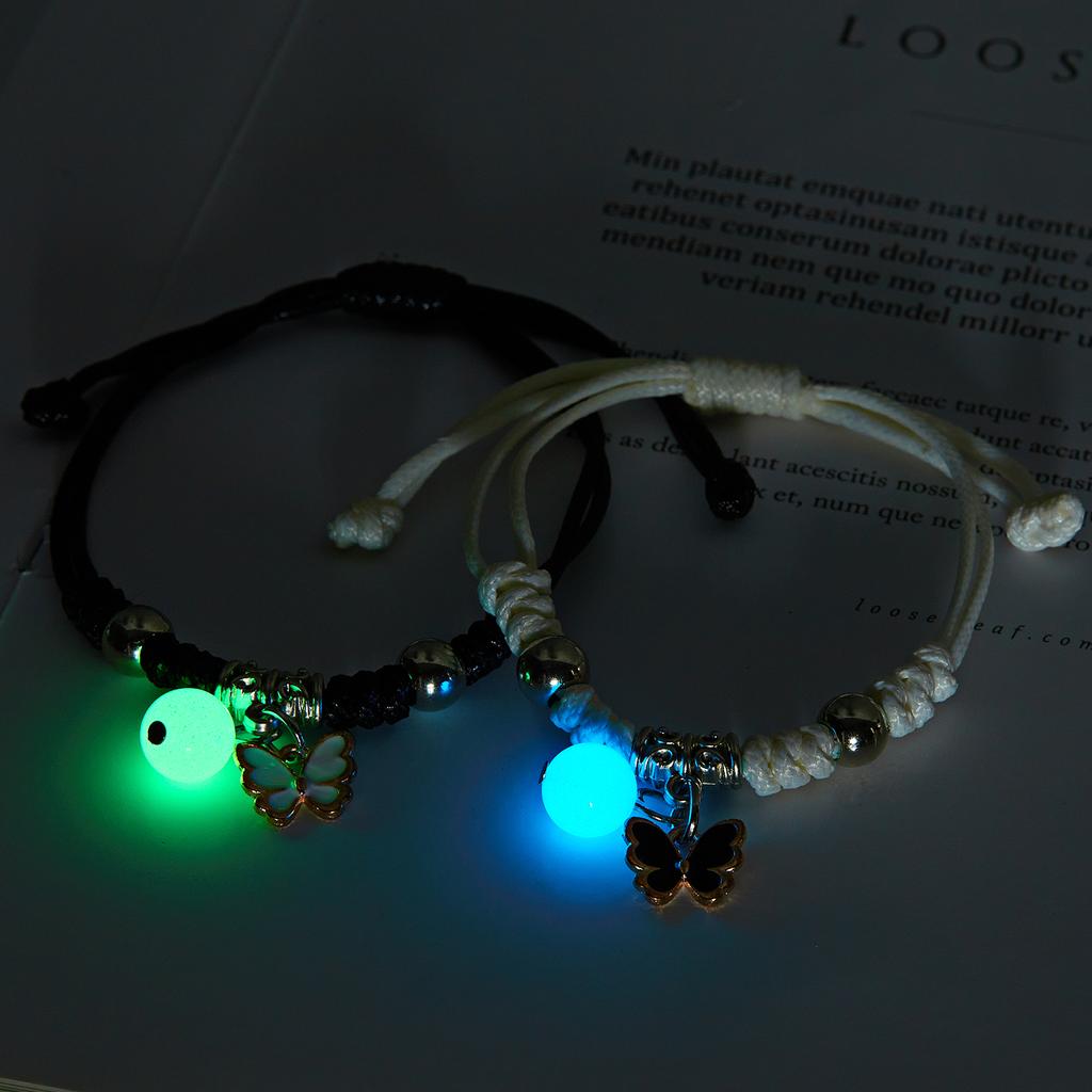 Glow in the Dark Ster Vlinder Koppels Armband Voor Geliefde Ster Hart Hanger Verstelbare Armband Vriendschap Liefde Sieraden Cadeau