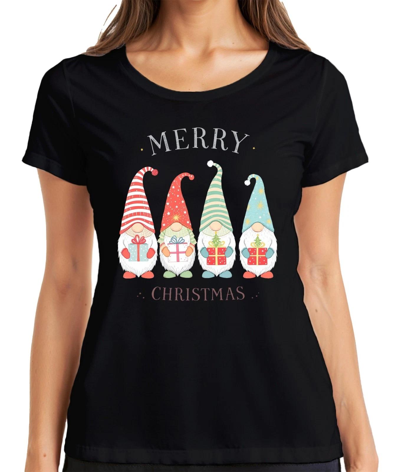 MERRY CHRISTMAS Wichtel Weihnachtswichtel Gnom Geschenke Niedlich Damen T-Shirt XXXL