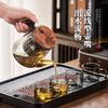 One Click Magnetic Switch Tea Separation Filtration Glass Tea Pot Wood Handle Tea Water Separation Inner Container Teapot
