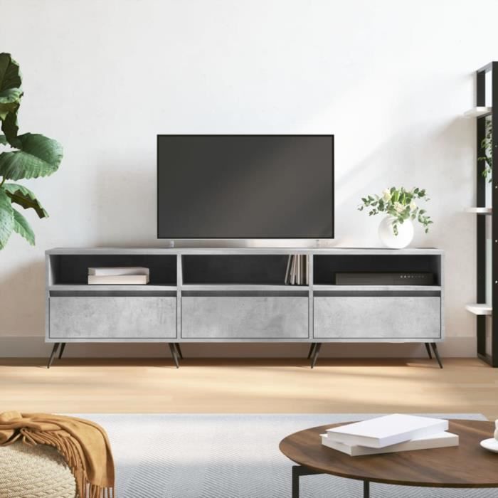 VidaXL Meuble TV gris béton 150x30x44,5 cm bois d'ingénierie 831256