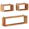 Day and Night - Day and Night Cube Wall Shelf Set 3 Pieces Solid Acacia Wood