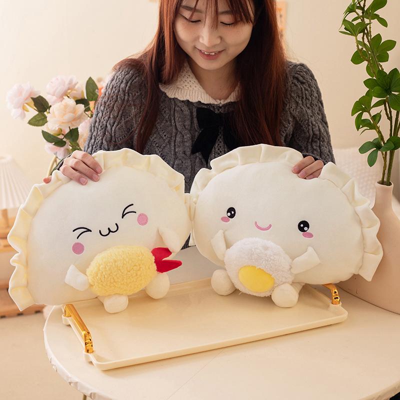 13/35cm Cartoon Stuffed Shrimp Egg Dumpling Toy Expression Pendant Bag Home Decor Soft Throw Pillow Girls Boys Gift Cartoon Doll