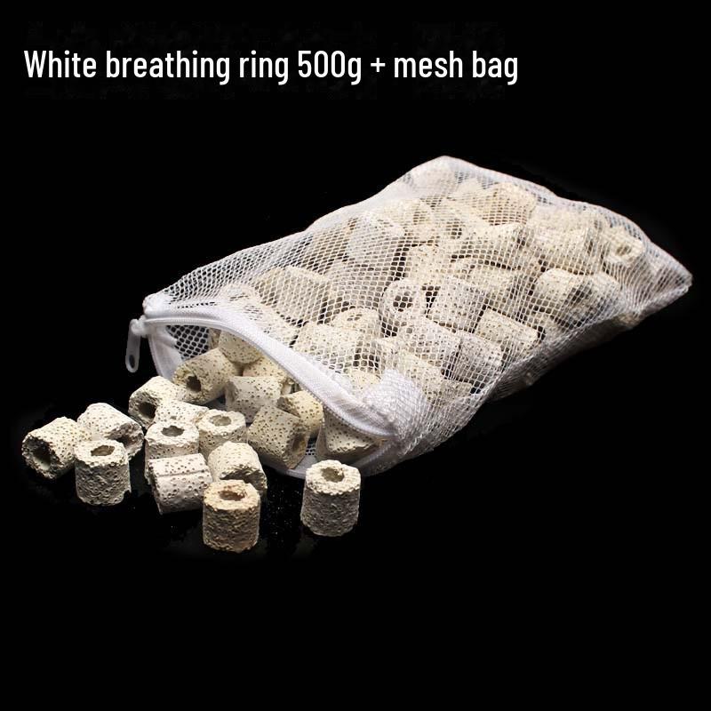 

500 г 10-в-1 фильтрующий материал для аквариума: Керамические кольца, дом бактерий, активированный уголь, вулканическая порода для очистки воды. breathing ring 500g белый