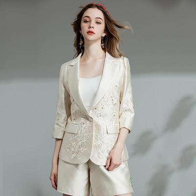 Jachetă de costum brodată din lână de mătase de primăvară/toamnă Xia Zifeng