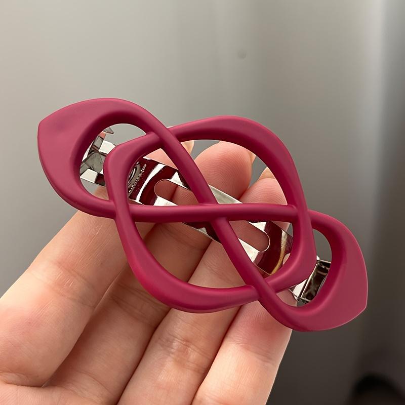 Stylish Hollow Metal Hair Clip with Princess Ponytail Spring Barrette for Back of Head