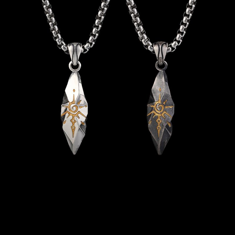 

Retro Wishing Stone Titanium Steel Necklace Men s Personality Choker Accessories High Sense Niche Design Ins Jewelry Women Retro + Silver