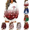 Women's Casual Long Sleeve Christmas Print Pullover Hoodie