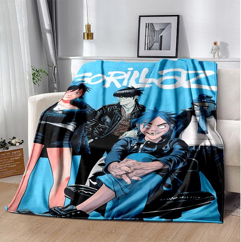 Gorillaz Flannel Blanket Soft Warm All-Season Throw, Design for Camping, Car Travel, Hiking Sofa, Bed, Office Perfect Gift for Parties