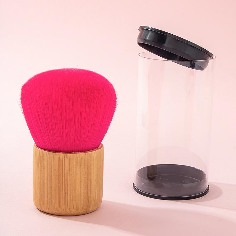 

Кисть для макияжа с бамбуковой ручкой и красным ворсом: Портативная, Круглая, Кисть для рассыпчатой пудры