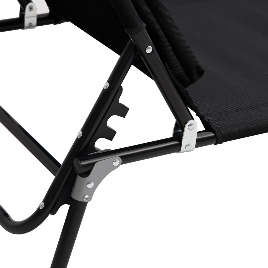 Folding Sun Lounger Oxford Fabric & Powder Coated Steel