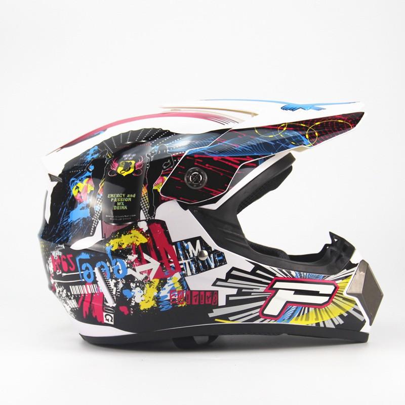 Full Face Mountain Bike Helmet DH Downhill Cycling ABS Safety With Printing S M L XL