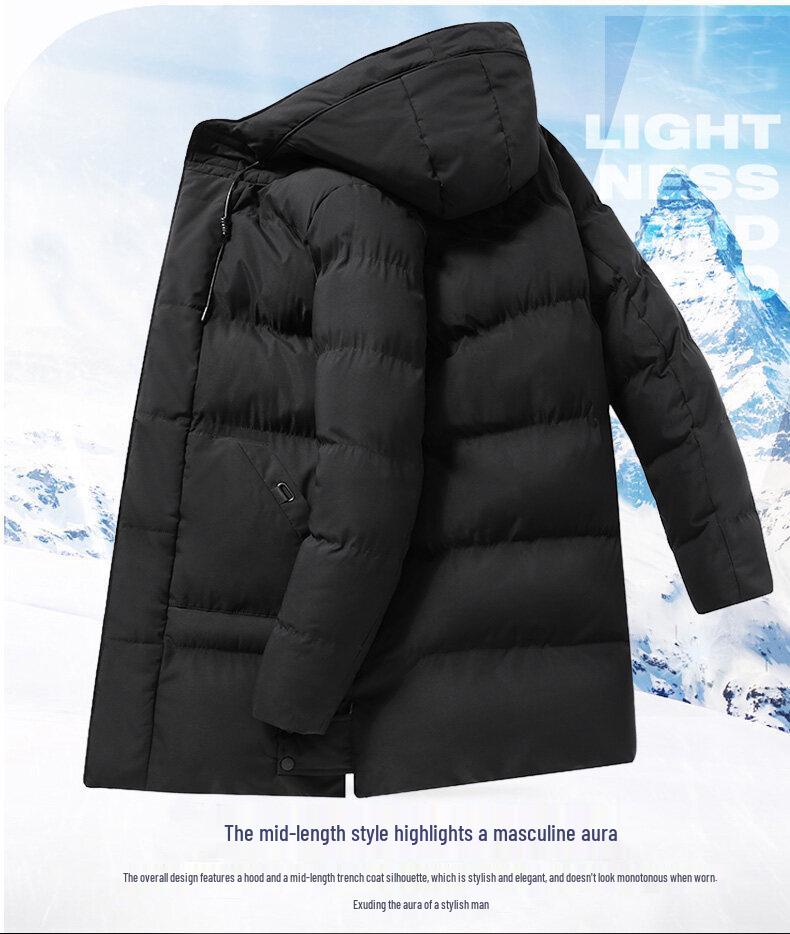 Plus Size Men's Mid-Length Thickened Winter Cotton Jacket