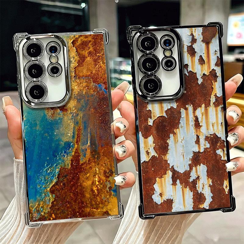 Vintage Industrial Style Rusty Pattern Soft Phone Case For Samsung Galaxy S26 Ultra S25 Edge S24 FE S23 Plus S22 S21 + S20 Plati