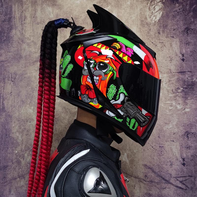 Motorcycle Full Face Helmet Double Lens Fashion Quick Release Racing Helmet Casco Casque Moto Approved Motorcycle Accessories