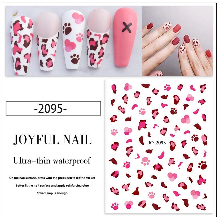 Ins Leopard Print 3D Nail Stickers Flame Self Adhesive Transfer Sliders Wraps Manicures Foils DIY Decorations,HOT Nail Art Tool