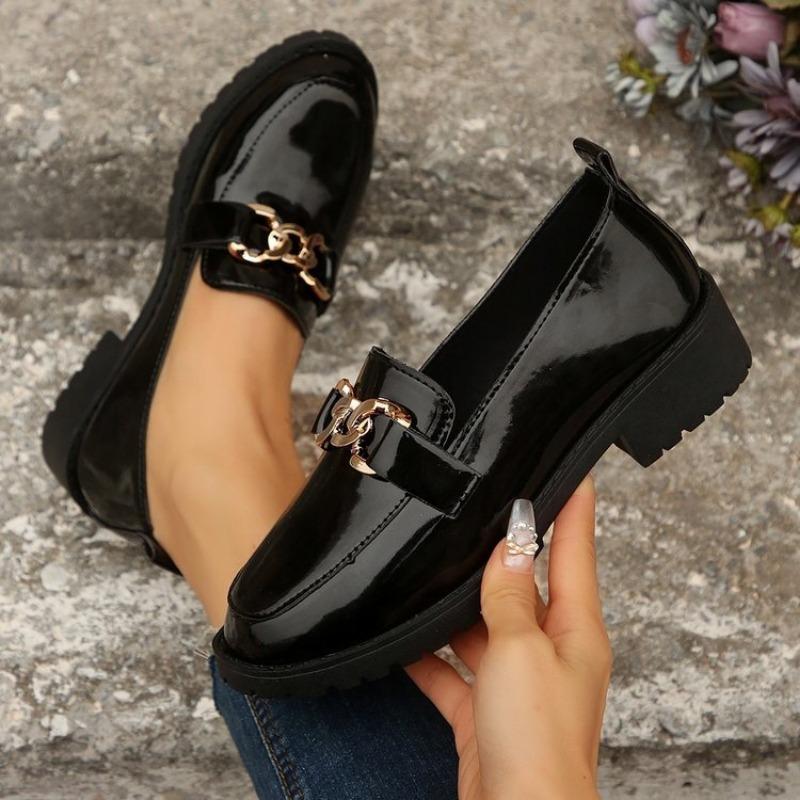 

Женская обувь 2025 Лоферы Женские С круглым носком Слипоны На плоской подошве Офис Карьера Женщины Черные Маленькие Кожаные туфли Кроссовки Mujer 42 42 чёрный