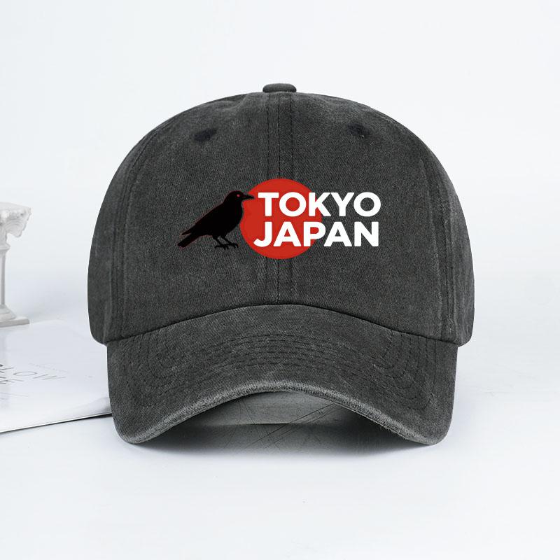 Mlfo “Tokyo Japan” Printed Washed Baseball Cap Lightweight, Breathable, Adjustable Trendy & Fashionable Unisex Holiday Gift