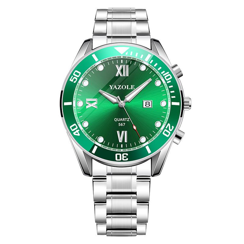 Топ Новые Светящиеся Стальной Браслет Мужские Часы Кварцевые Водонепроницаемые Календарь Мужские Часы