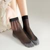 10 Pairs Women Slip-Resistant Cotton Soles Transparent Medium Tube Silk Socks