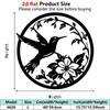 1pc 40cm 15.75inch Abstract Hummingbird Flowers Wrought Iron Wall Sculpture, Rustic Bohemian Hanging Decor for Living Room Bedroom