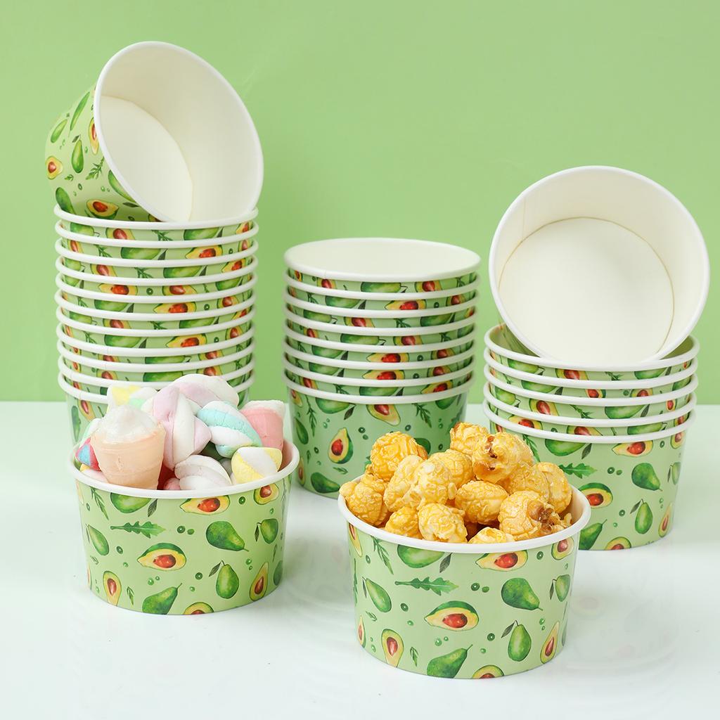 10pcs Paper Cups Dessert Cup High Quality Cartoon Small Disposable Ice Cream Bowl Food Glasses Strawberry Birthday Party Favors