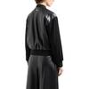 Armani Exchange Color Block Stand Collar Zip Long Sleeve Jacket Women jackets Black 3DYB09-YNYJZ1-1200